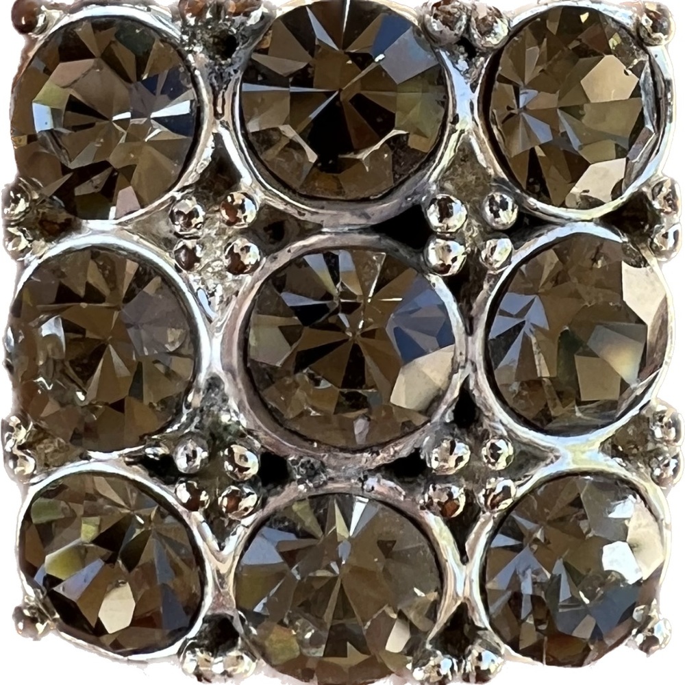Silver & Smokey Quartz Ring SZ 7 - Picture 3 of 11